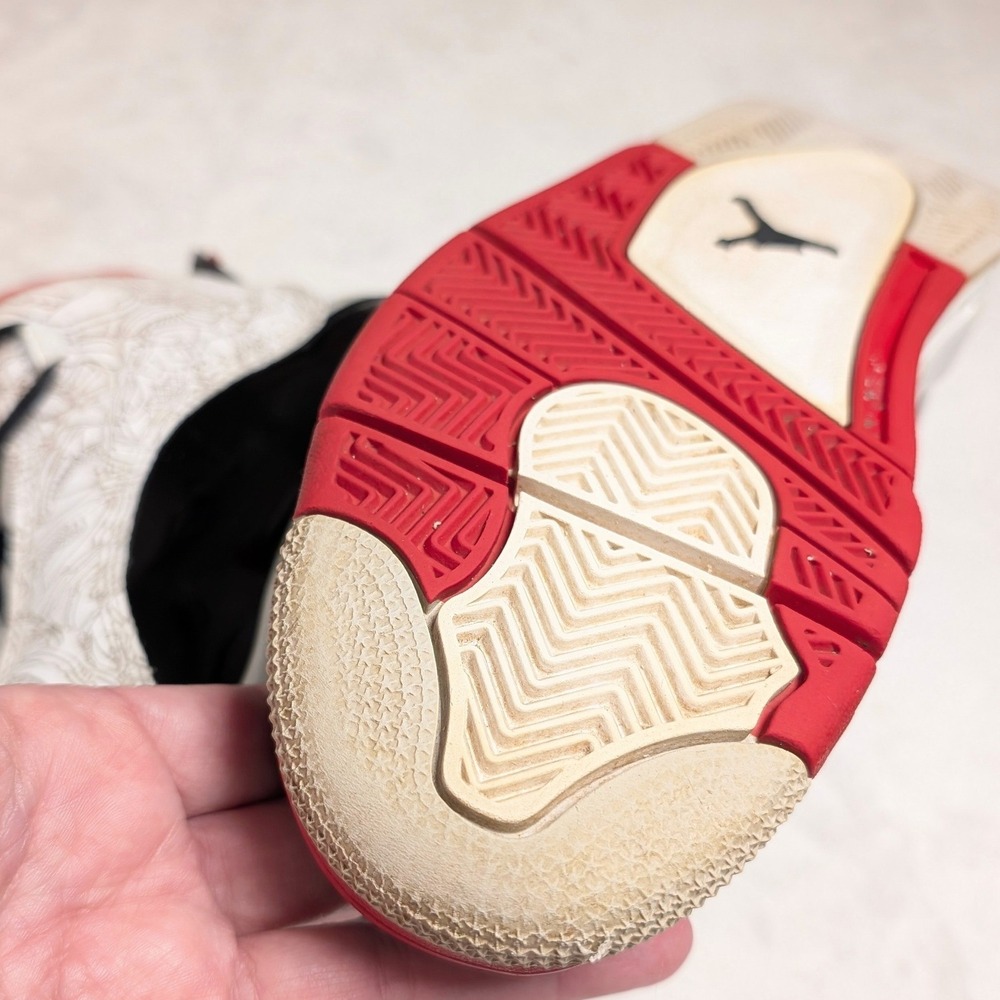 Jordan Dub Zero White Fire Red Black Laser Etched Kids Shoes Size 7Y - Picture 8 of 12
